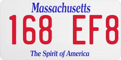 MA license plate 168EF8