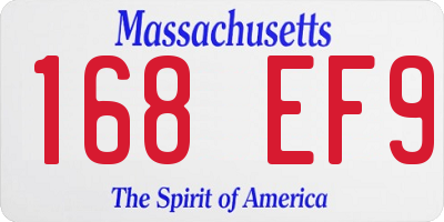 MA license plate 168EF9