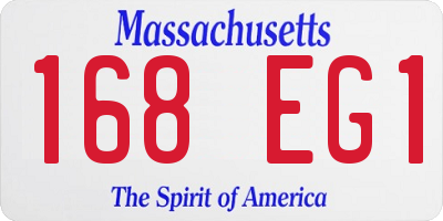 MA license plate 168EG1