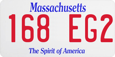 MA license plate 168EG2