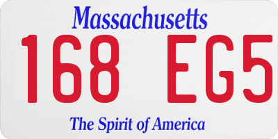 MA license plate 168EG5