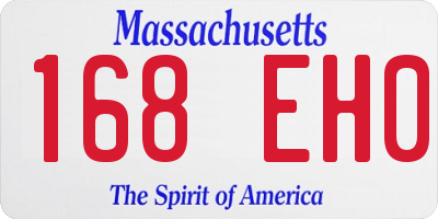 MA license plate 168EH0