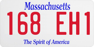 MA license plate 168EH1