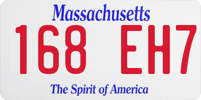 MA license plate 168EH7