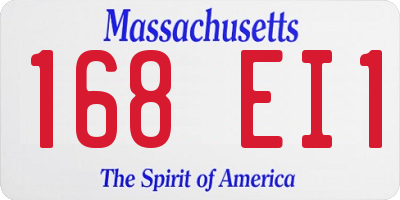 MA license plate 168EI1