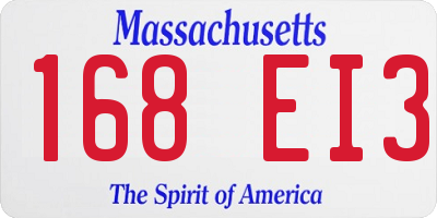 MA license plate 168EI3