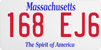 MA license plate 168EJ6
