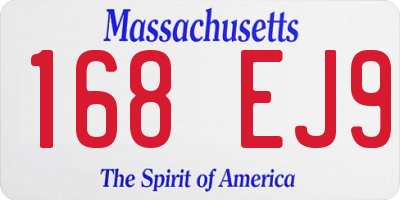 MA license plate 168EJ9