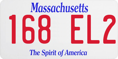 MA license plate 168EL2