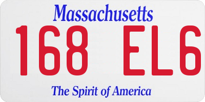 MA license plate 168EL6