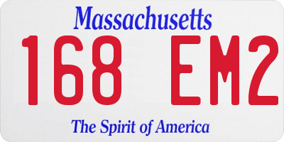 MA license plate 168EM2