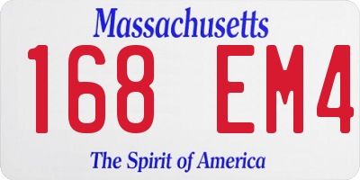MA license plate 168EM4