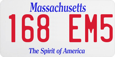 MA license plate 168EM5