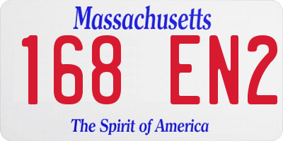 MA license plate 168EN2