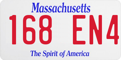 MA license plate 168EN4
