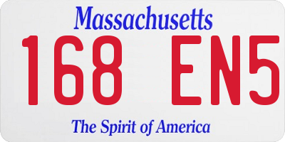 MA license plate 168EN5