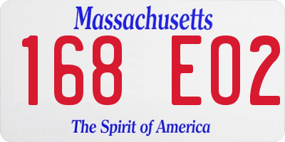 MA license plate 168EO2
