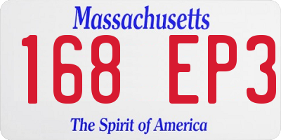 MA license plate 168EP3