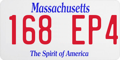 MA license plate 168EP4