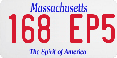 MA license plate 168EP5