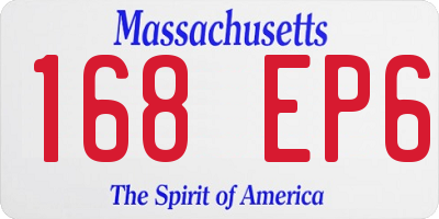 MA license plate 168EP6