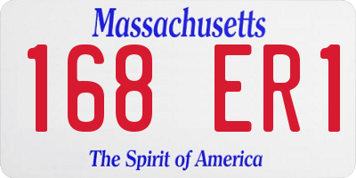 MA license plate 168ER1