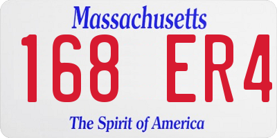 MA license plate 168ER4