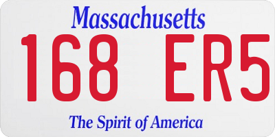 MA license plate 168ER5
