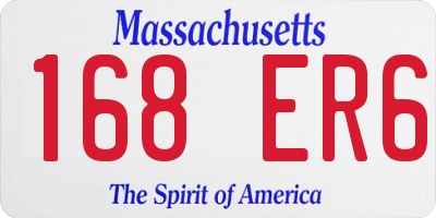 MA license plate 168ER6