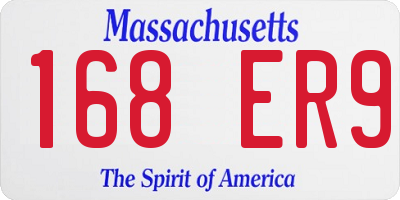 MA license plate 168ER9