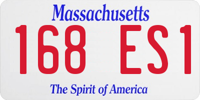 MA license plate 168ES1