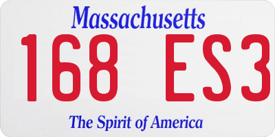 MA license plate 168ES3