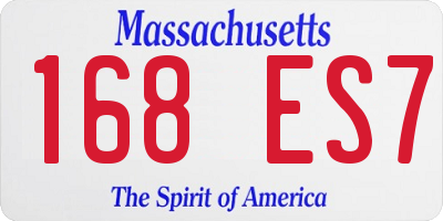 MA license plate 168ES7