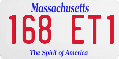 MA license plate 168ET1