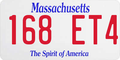 MA license plate 168ET4