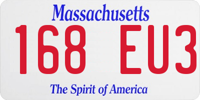 MA license plate 168EU3