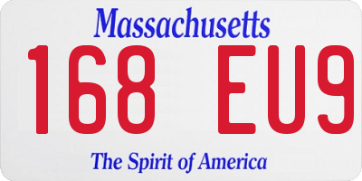 MA license plate 168EU9