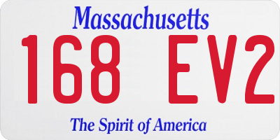 MA license plate 168EV2