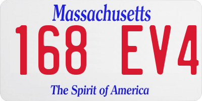 MA license plate 168EV4