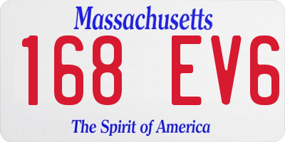 MA license plate 168EV6