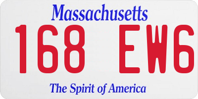MA license plate 168EW6