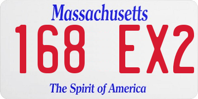 MA license plate 168EX2