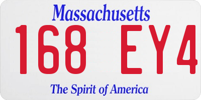 MA license plate 168EY4