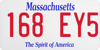 MA license plate 168EY5
