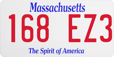 MA license plate 168EZ3