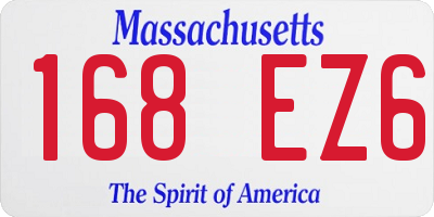 MA license plate 168EZ6