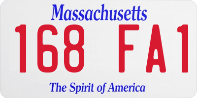 MA license plate 168FA1