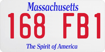 MA license plate 168FB1