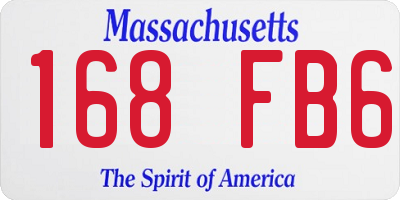 MA license plate 168FB6