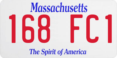 MA license plate 168FC1